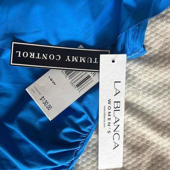 La Blanca Blue Ruffled One Piece Swimsuit Size 18W - Picture 8 of 8